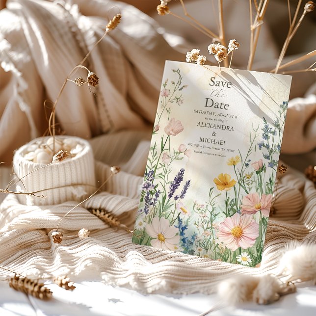 Save The Date Mariage Fleur sauvage moderne (Créateur téléchargé)