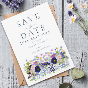 Save The Date Mariage Fleur sauvage moderne
