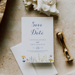 Save The Date Mariage Fleur sauvage multicouleur moderne