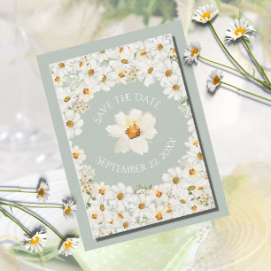 Save The Date Mariage fleuri de marguerite personnalisée
