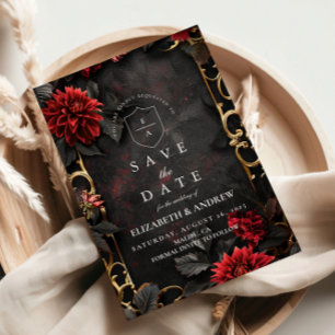 Save The Date Mariage Floral Baroque Sombre