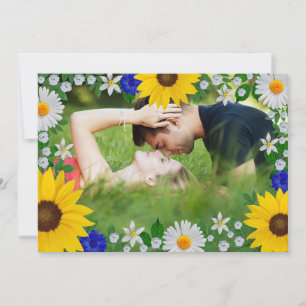 Save The Date Mariage Floral bleu ciel d'été