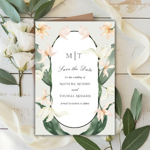 Save The Date Mariage Floral Botanique Tulipes Aquarelle Vintage