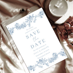 Save The Date Mariage Floral Chinoiserie Classique Vintage