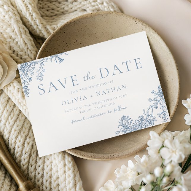 Save The Date Mariage Floral Classique Vintage  (Créateur téléchargé)