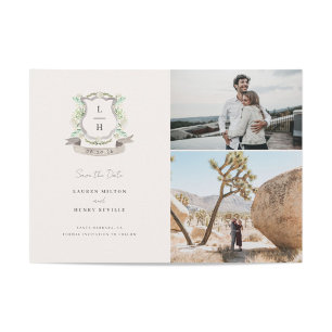 Save The Date Mariage Floral Crest