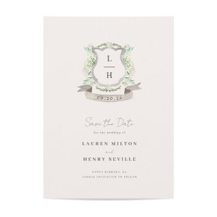 Save The Date Mariage Floral Crest