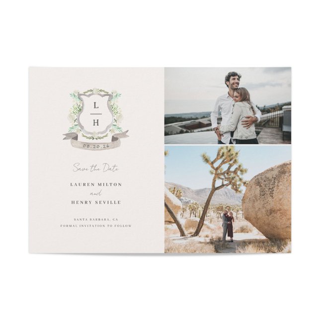 Save The Date Mariage Floral Crest (Créateur téléchargé)