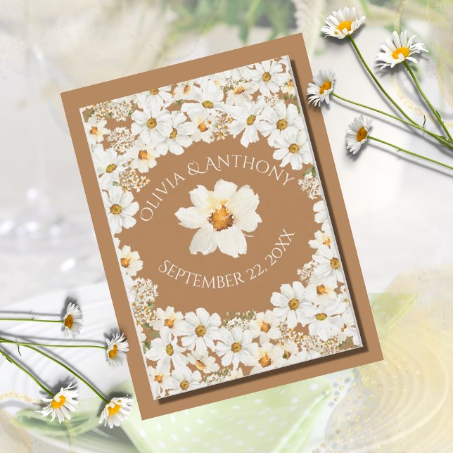 Save The Date Mariage floral de marguerite personnalisé (Créateur téléchargé)