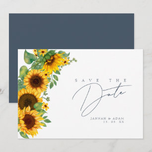 Save The Date Mariage Floral de Tournesol Bohème Enregistrez la 