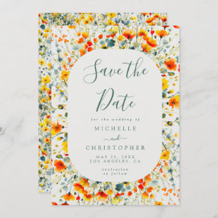 Save The Date Mariage floral d'été coloré