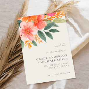 Save The Date Mariage floral élégant moderne