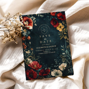 Save The Date Mariage floral gothique victorien