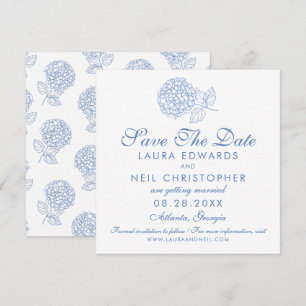 Save The Date Mariage Floral Hydrangea Dusty bleu moderne