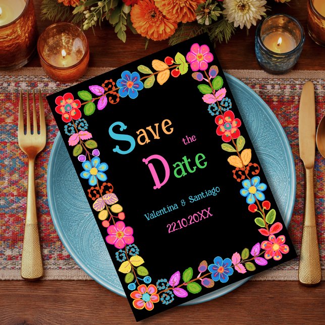 Save The Date Mariage floral mexicain moderne (Créateur téléchargé)