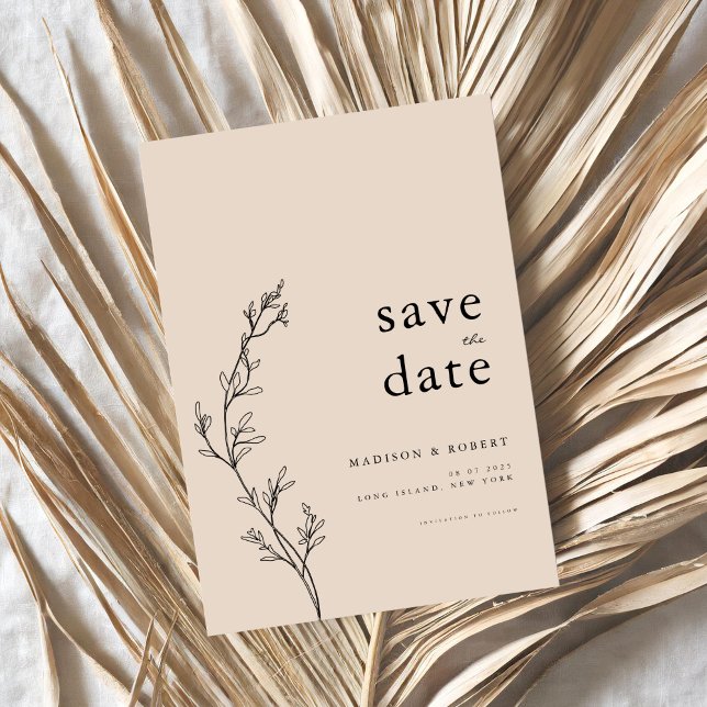 Save The Date Mariage floral minimaliste simple Enregistrer la d (Créateur téléchargé)