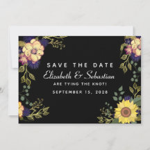 Mariage Floral Moody Enregistrer La Date