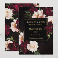 Mariage floral noir noir foncé Moody Bourgogne