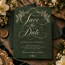 Mariage Floral Orné Vert Forêt Vintage