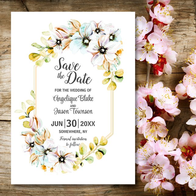 Save The Date Mariage Floral Pastel (Créateur téléchargé)