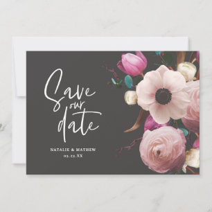Save The Date Mariage floral photographique moderne enregistrer