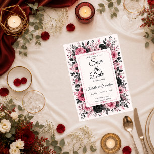 Save The Date Mariage Floral Rose Romantique