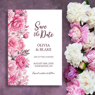 Save The Date Mariage Floral Rose Rose