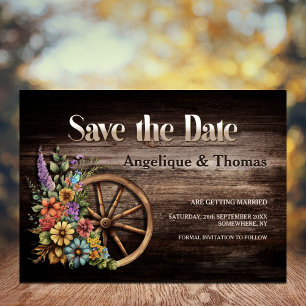 Save The Date Mariage floral rustique