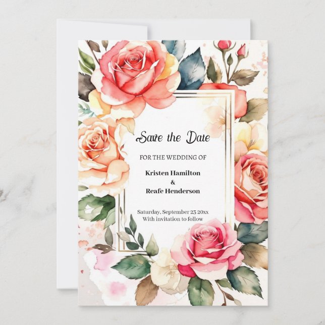 Save The Date Mariage floral simple Enregistrer la date (Devant)