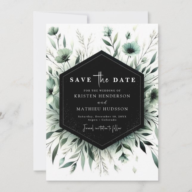 Save The Date Mariage floral Whimsical personnalisé (Devant)