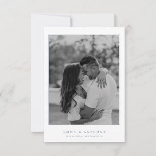 Save The Date Mariage Formel Vintage Pervenche Monogramme
