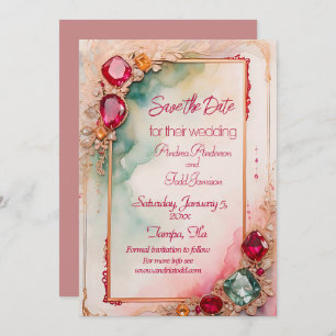 Save The Date Mariage Gemstone