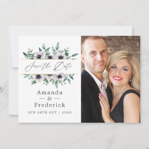 Save The Date Mariage géométrique à l'anémone d'eucalyptus