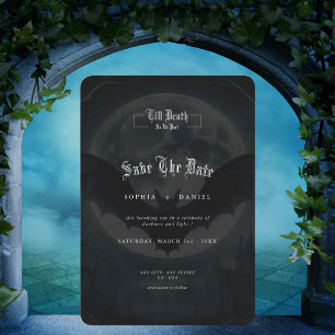 Save The Date Mariage gothique minimaliste des chauves-souris
