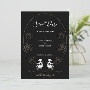 Save The Date Mariage gothique noir floral