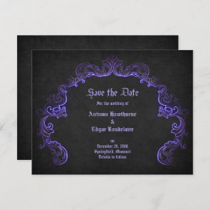 Save The Date Mariage gothique noir violet