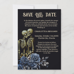 Save The Date Mariage gothique squelette