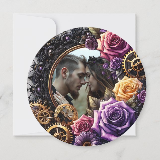 Save The Date Mariage gothique Steampunk Enregistrer la date (Devant)