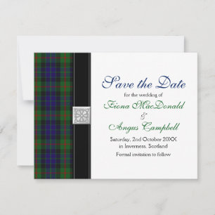 Save The Date Mariage Gunn Tartan moderne Enregistrer la date
