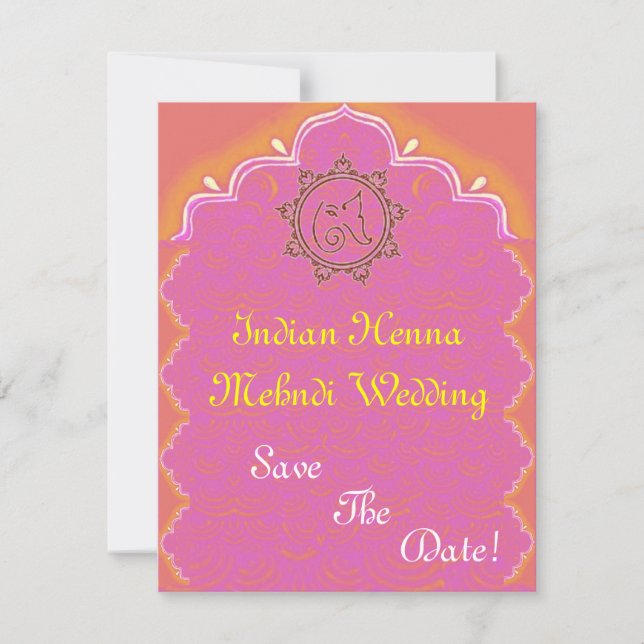 Save The Date mariage henné indien (Devant)