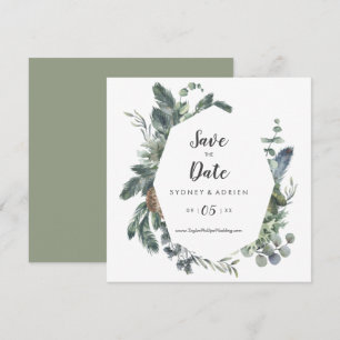 Save The Date Mariage hiver verdoyant Enregistrer La Date