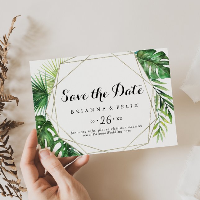Save The Date Mariage horizontal de destination géométrique Trop (Créateur téléchargé)
