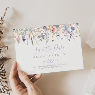 Save The Date Mariage horizontal Fleur sauvage multicolore d'été