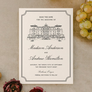 Save The Date Mariage Illustration Domaine Classique
