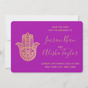 Save The Date Mariage indien Date à sauver Hamsa or Henna