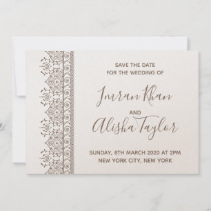 Save The Date Mariage indien Mehendi Sauvez la date hamsa Henna