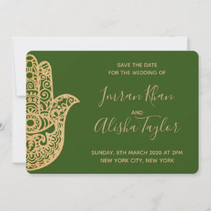 Save The Date Mariage indien Mehendi Sauvez la date hamsa Henna