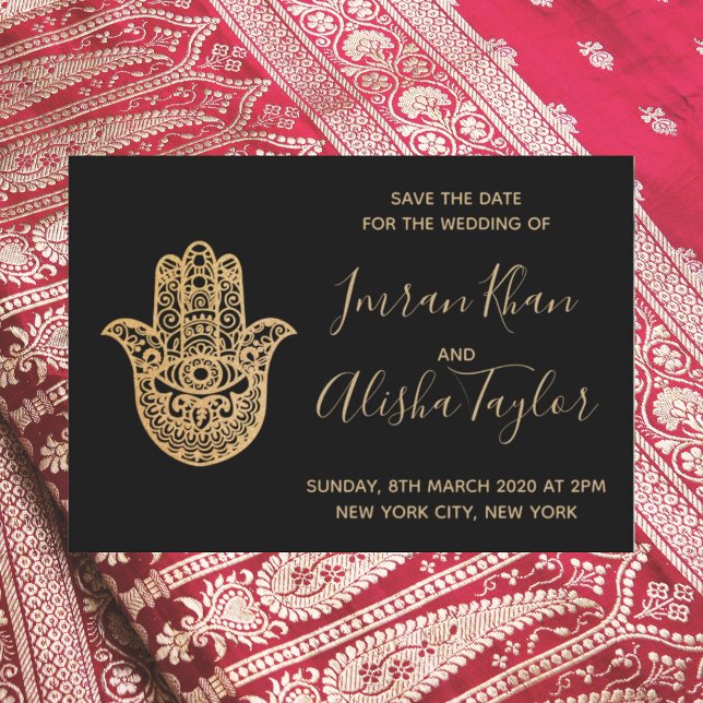 Save The Date Mariage indien Sauvegarder la date Hamsa or Henna (Créateur téléchargé)