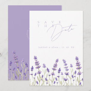 Save The Date Mariage initial minimaliste des Fleurs sauvages de