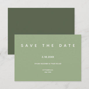 Save The Date Mariage Intime Sage Typographie Petite Minimaliste